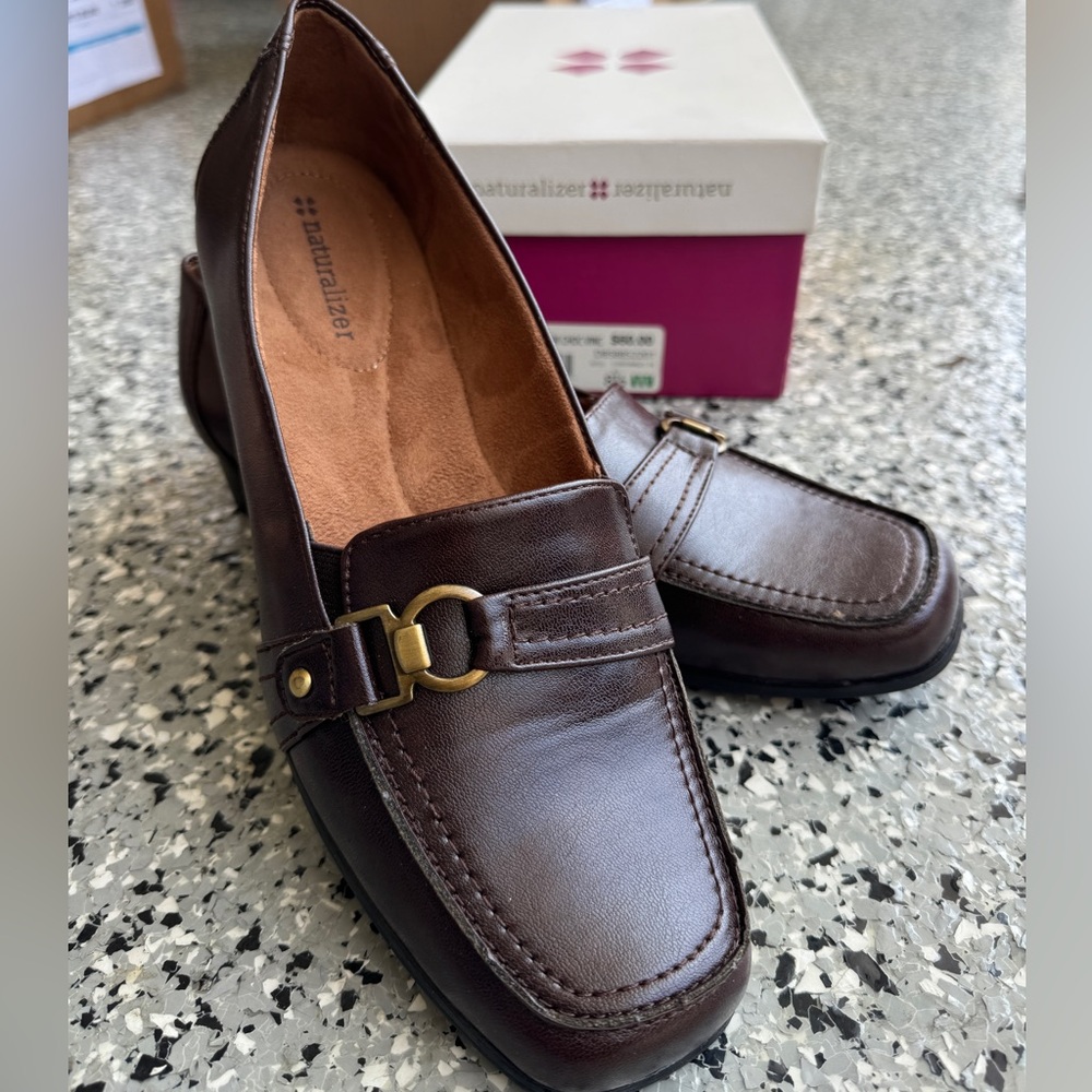Brand new, brown loafers